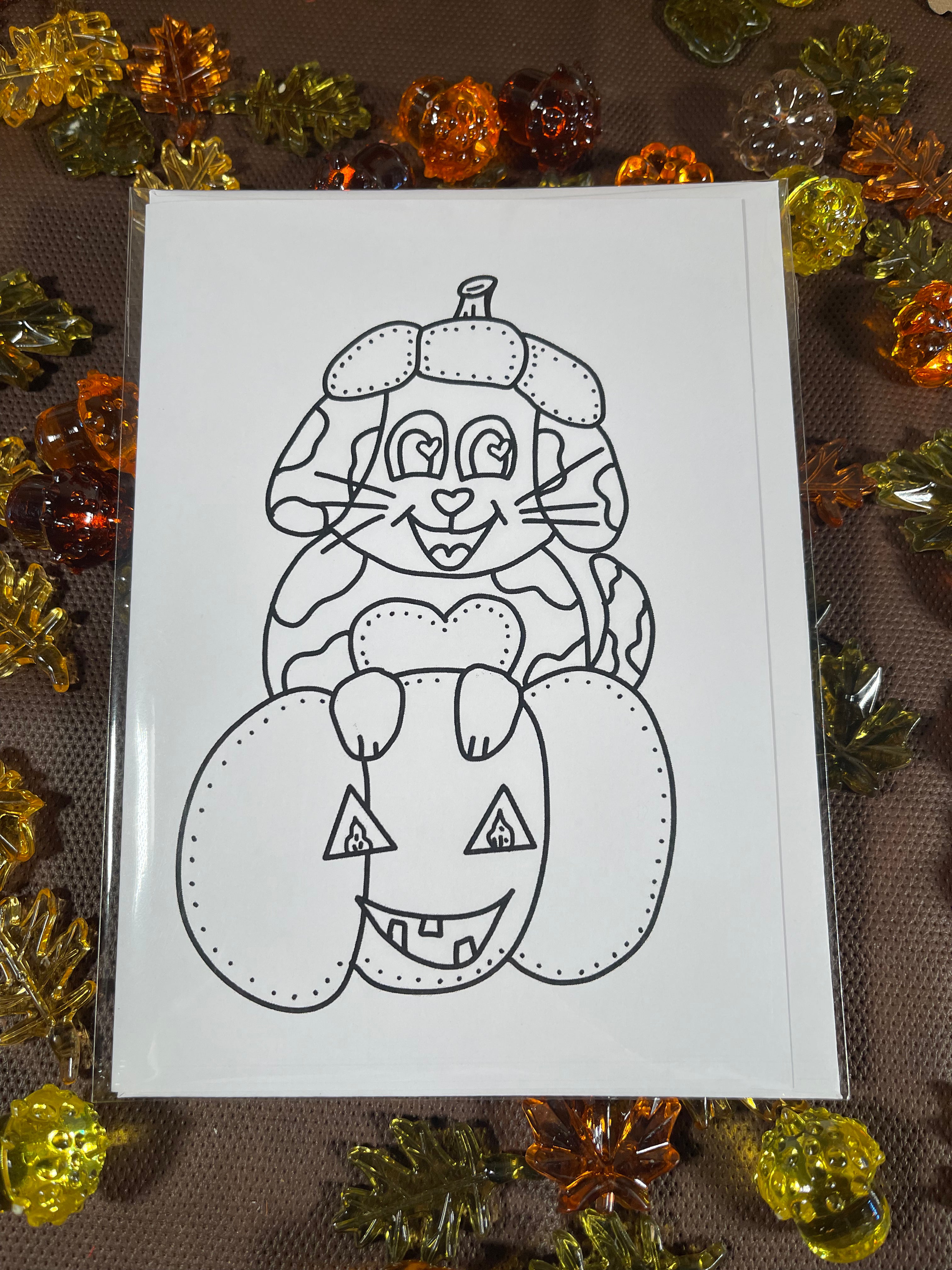 Kindness Kreatures Fall Coloring Notecards – 5x7