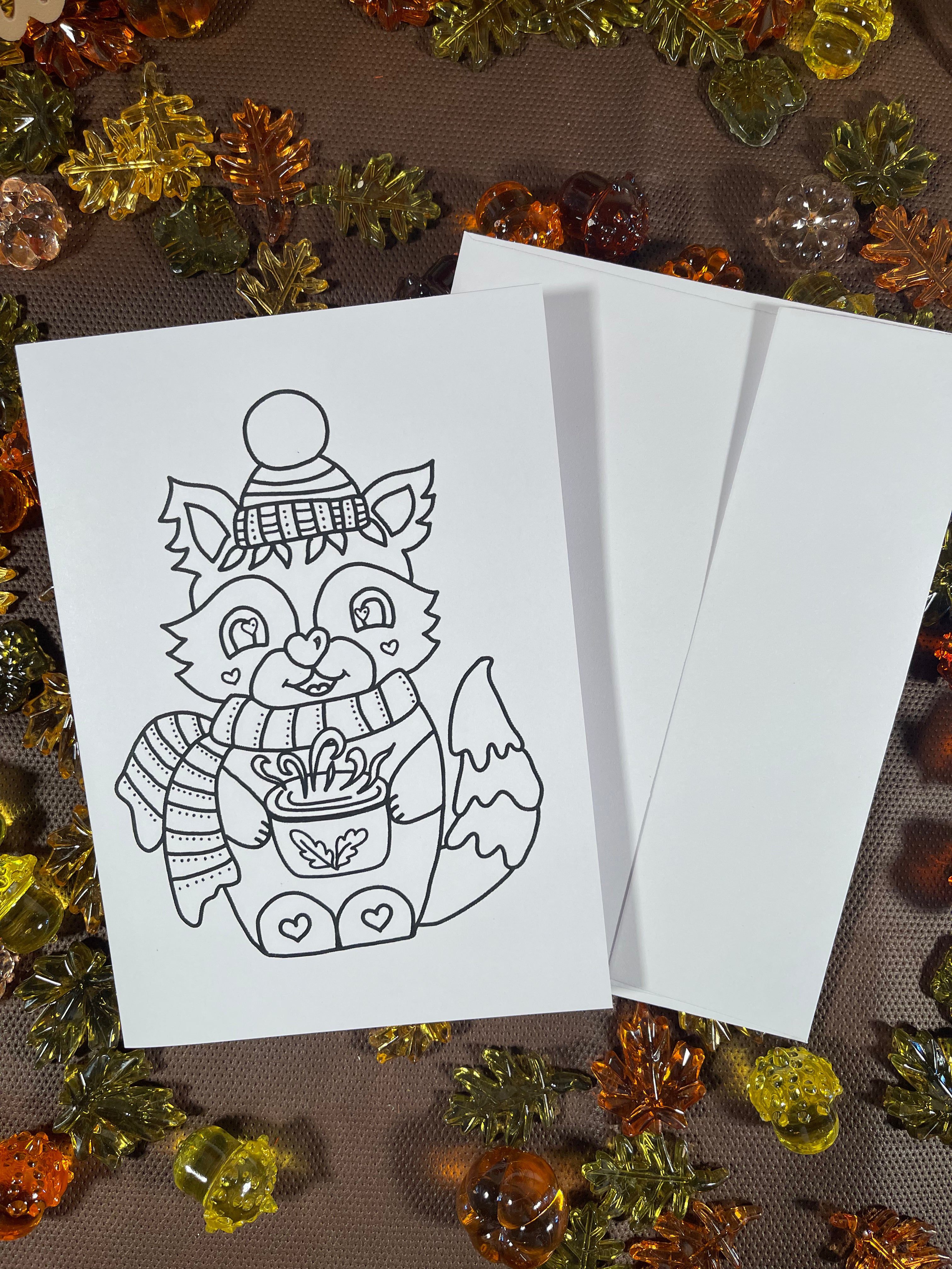 Kindness Kreatures Fall Coloring Notecards – 5x7