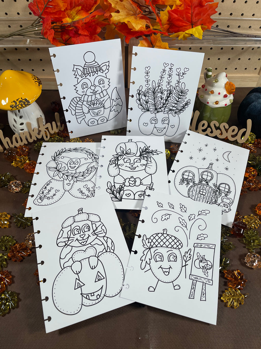 Kindness Kreatures Fall Coloring Page Inserts – Discbound Collection