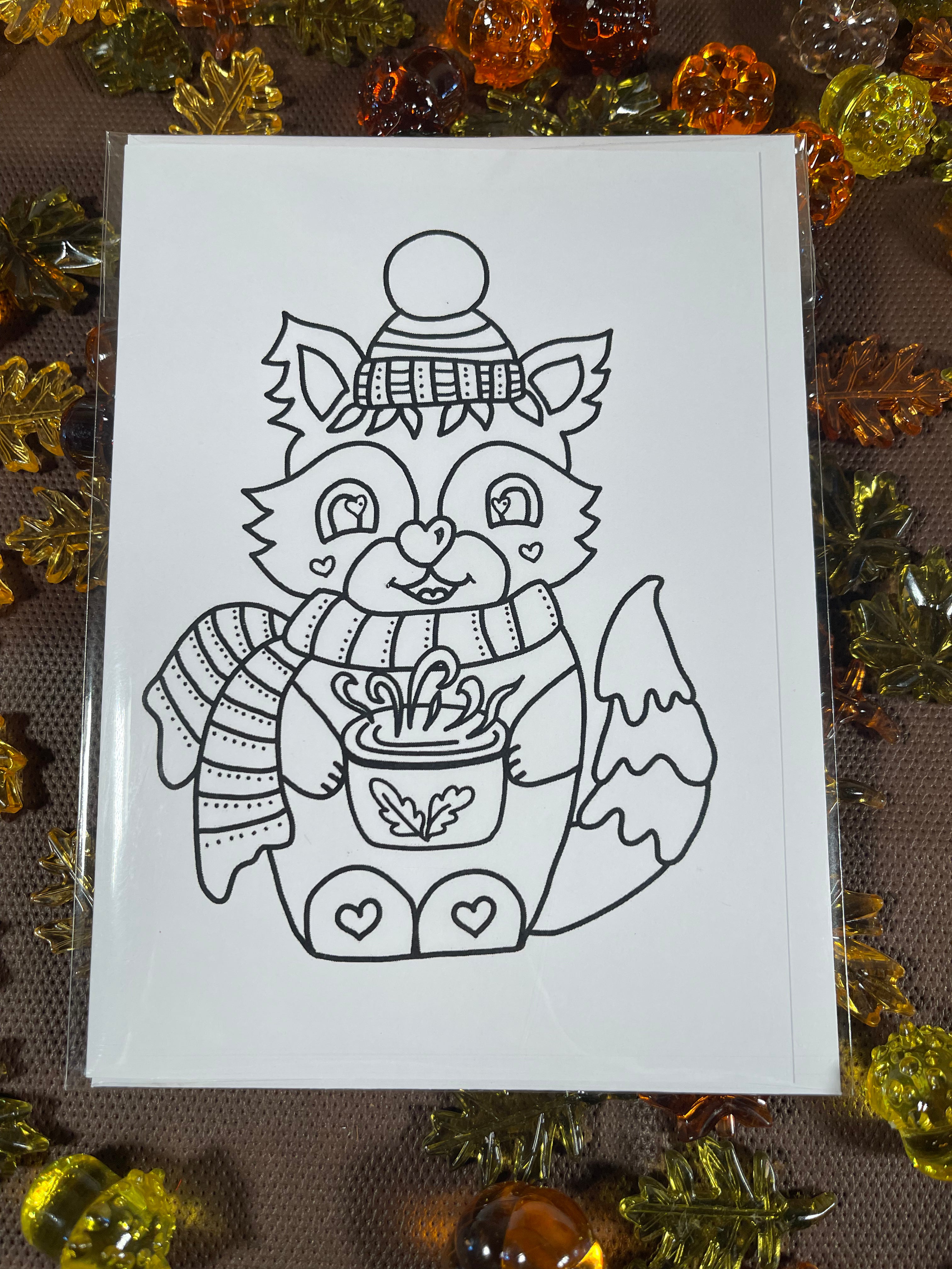 Kindness Kreatures Fall Coloring Notecards – 5x7