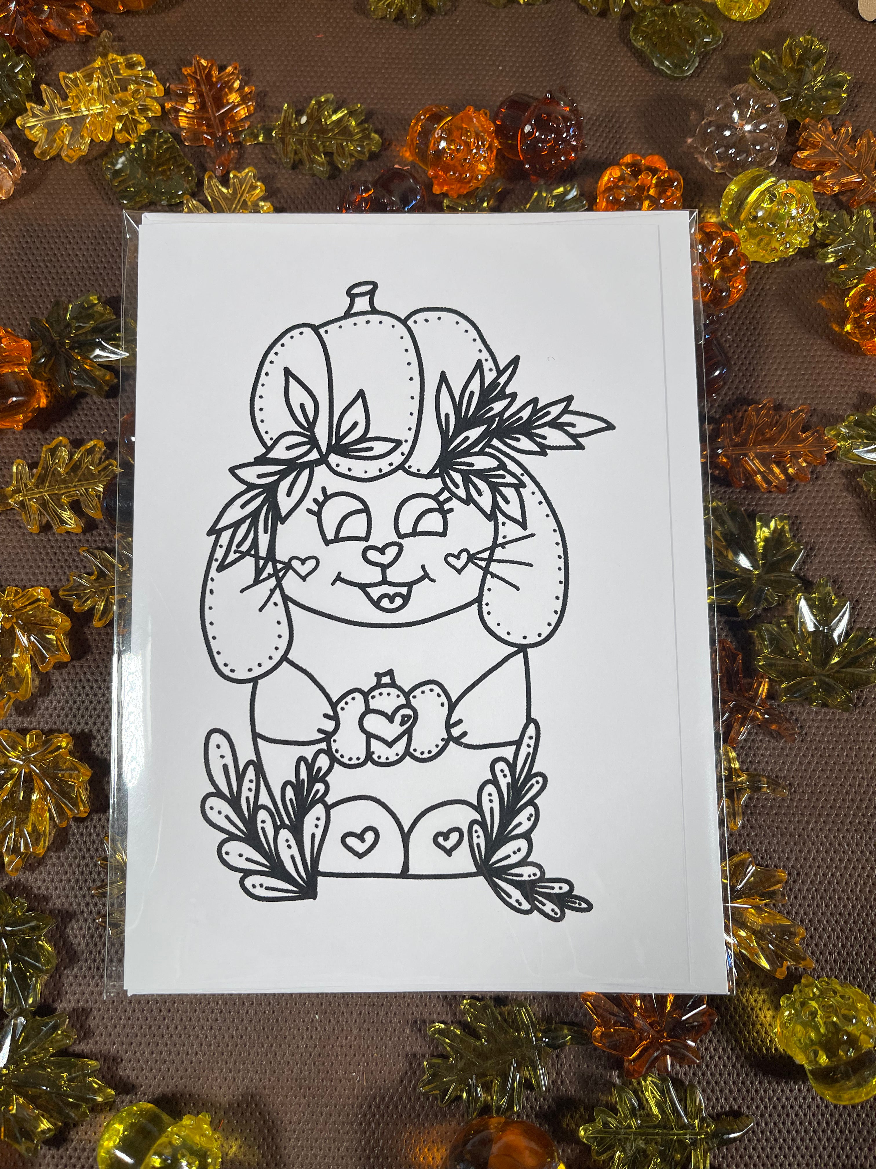 Kindness Kreatures Fall Coloring Notecards – 5x7