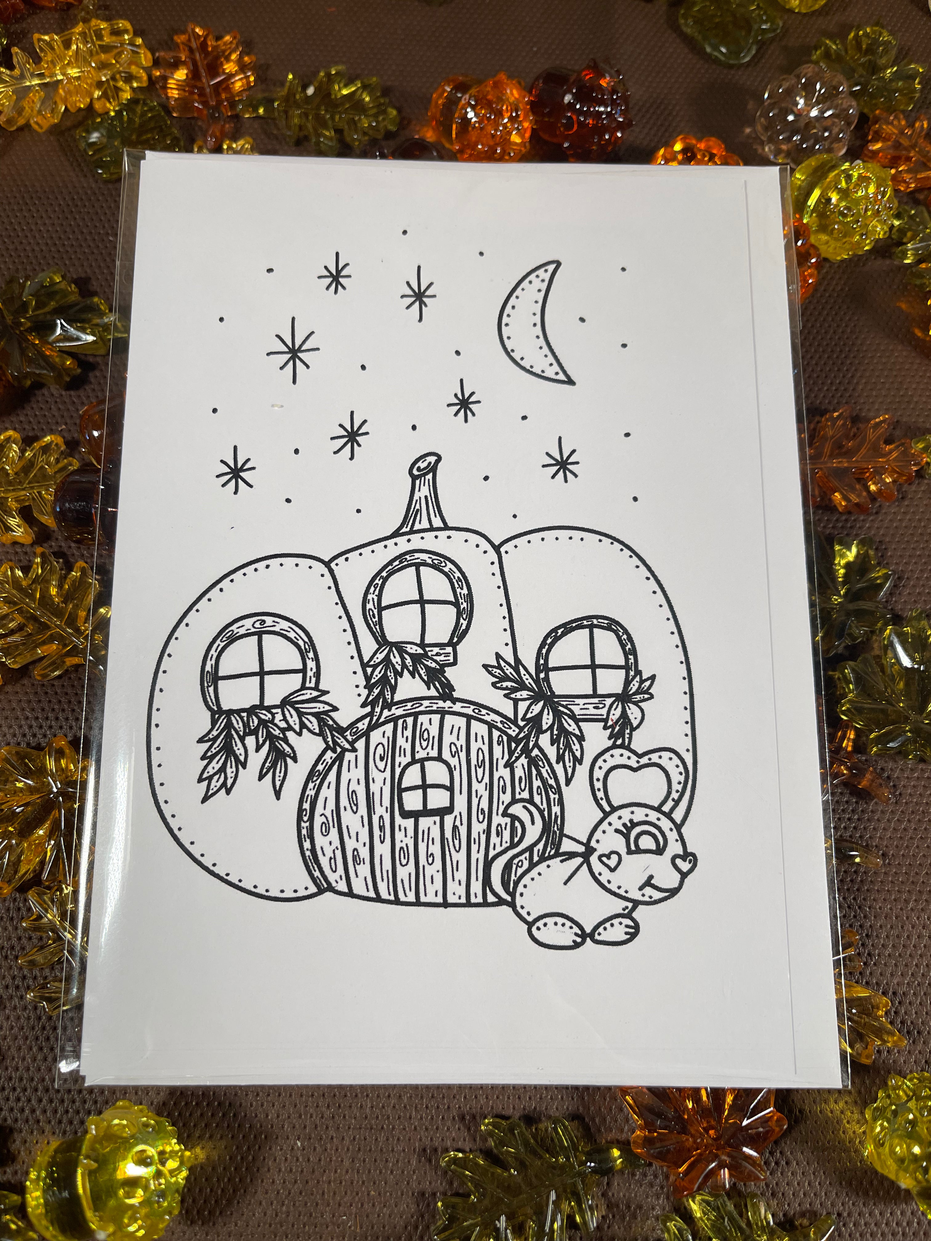 Kindness Kreatures Fall Coloring Notecards – 5x7